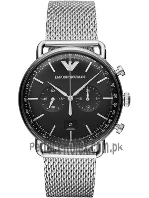 Emporio Armani Men's AR11104 Aviator Black Dial Watch Price in Pakistan