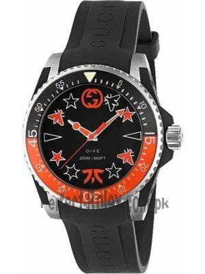 Gucci Dive Limited Edition Black Dial Black Rubber Strap Watch Price in Pakistan