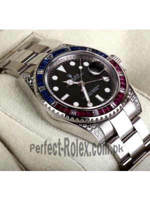 Rolex GMT Master II Sapphire Ruby Bezel Diamond Watch Price in Pakistan