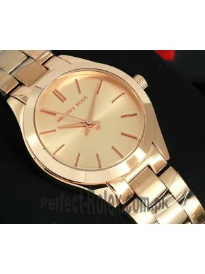 Michael Kors Women's Mini Slim Runway Rose Gold-Tone Watch Price in Pakistan