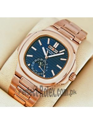 Patek Philippe Rose Gold Nautilus Blue Dial Watch Price in Pakistan