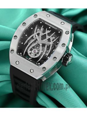 Richard Mille 19-01 Tourbillon Spider Dial Black Rubber Strap Watch Price in Pakistan