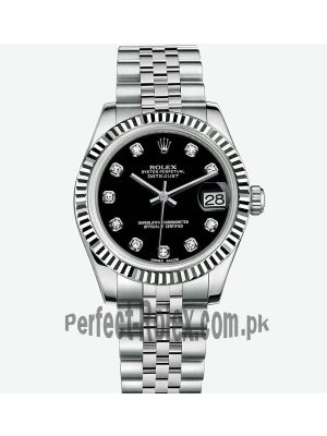 Rolex Datejust Black diamond dial Watch Price in Pakistan