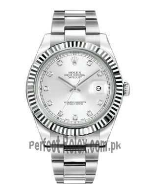 Rolex Datejust Silver Diamond Dial Watch Price in Pakistan