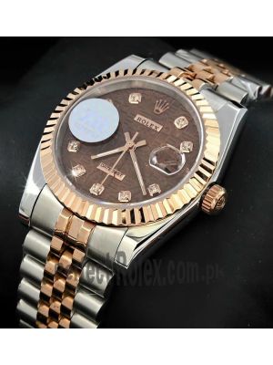 Rolex Datejust Two Tone Brown Computer Dial Watch  Price in Pakistan