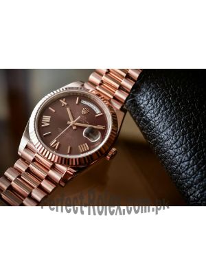 Rolex Day-Date 40 Brown Dial Rose Gold Watch Price in Pakistan