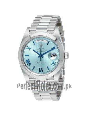 Rolex Day-Date Ice Blue Dial Platinum Mens Watch Price in Pakistan