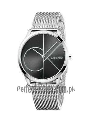 Calvin Klein Minimal Stainless Steel Strap Black Dial Watch Price in Pakistan
