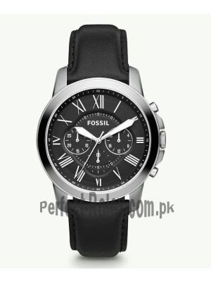 Fossil Grant Chronograph Black Leather Watch FS4812  (Same as Original) Price in Pakistan