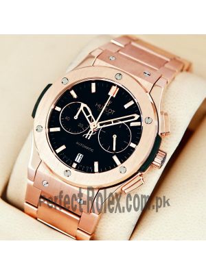 Hublot Classic Fusion Chronograph RoseGold Black Dial Watch Price in Pakistan