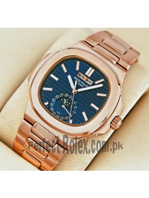 Patek Philippe Rose Gold Nautilus Blue Dial Watch Price in Pakistan