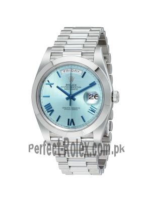 Rolex Day-Date Ice Blue Dial Platinum Mens Watch Price in Pakistan
