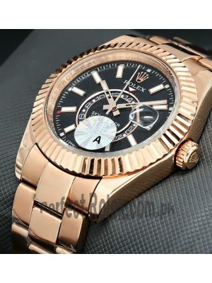 Rolex Sky Dweller Black Dial Rose Gold Mens Watch Price in Pakistan